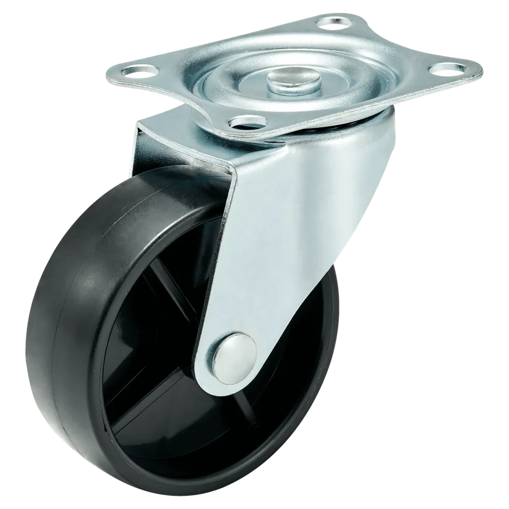 Medium Duty 4 5 Inch Locking Swivel Plate Caster — Cutout — without brake