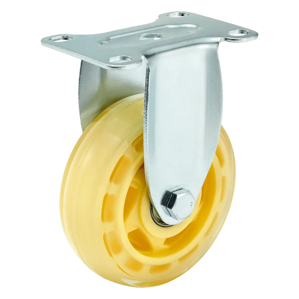 4 Inch Medium Duty PP Double Axle Rigid Side Brake Caster — Cutout — without brake