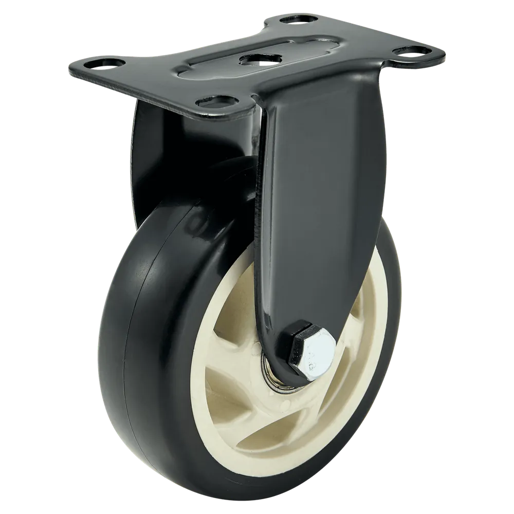 4 Inch Medium Duty Rigid Side Brake Caster — Cutout — without brake