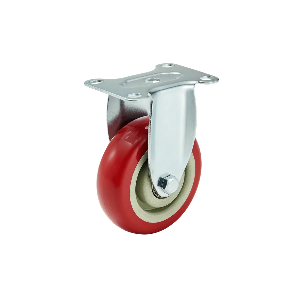 4 Inch Heavy Duty Red PP Caster — 100 mm wheel, 120 kg load capacity, Top plate