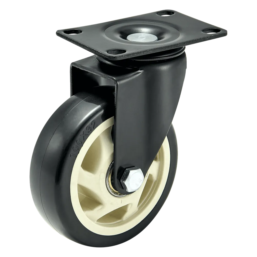 4 Inch PP Medium Duty Top Plate Swivel Brake Caster — Cutout — without brake